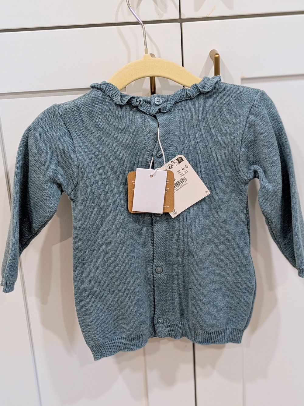 Mayoral Blue Knit Baby Sweater with Bear & Bunny - Picture 2 of 7